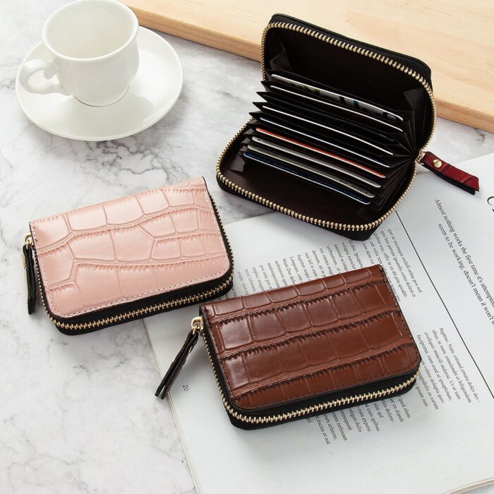 Business Card Holder Men Credit Card Wallet Bag Women Zipper Credit/id/bank Card Holder Case Coin Purse – Bild 1