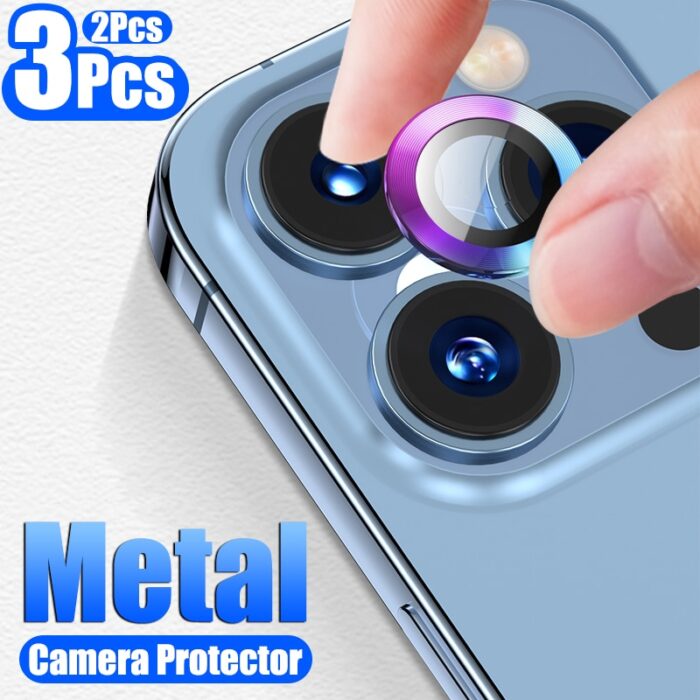 Camera Lens Protector On For iPhone 13 12 Pro Max Mini Aluminum Alloy Metal Ring Lens Glass On iPhone 11 Pro Max Protective Cap – Bild 1