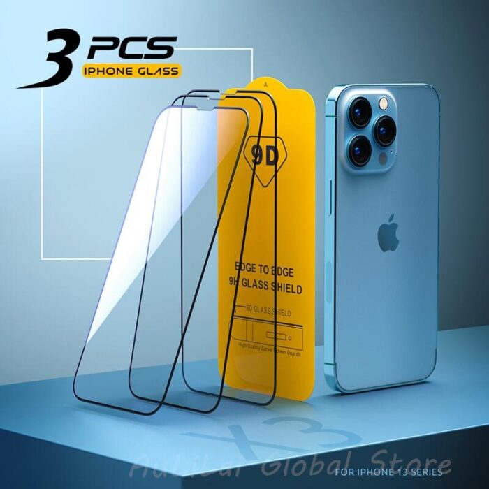 9D Tempered Glass 3PCS For iPhone 11 12 13 Pro Max Full Cover Glass Screen Protector For iPhone X XR XS Max 7 8 6 S Plus SE 2020 – Bild 1