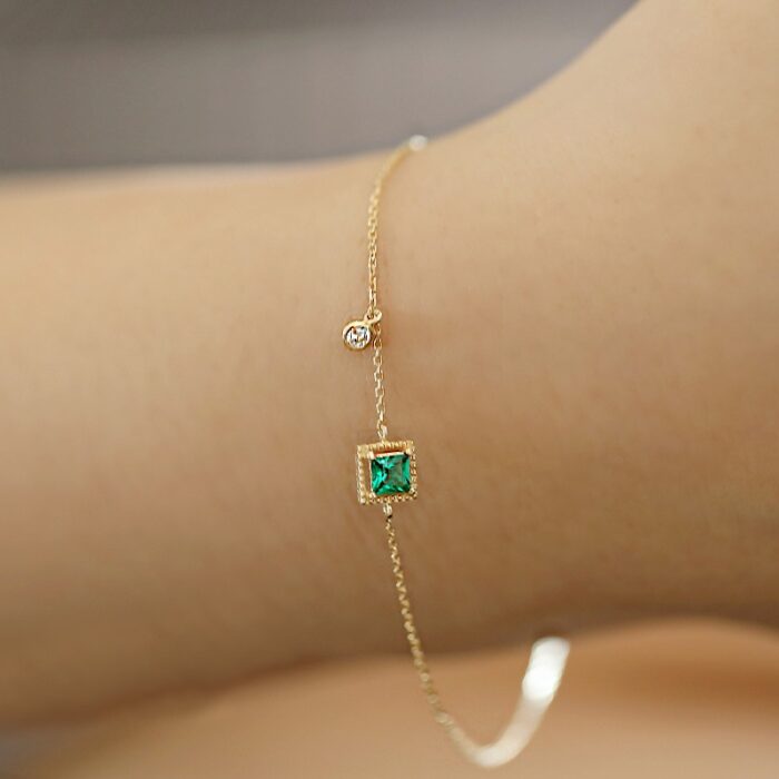 Simple Crystal Chain Bracelet Women beautiful Light Luxury Plating jewelry Gift – Bild 3