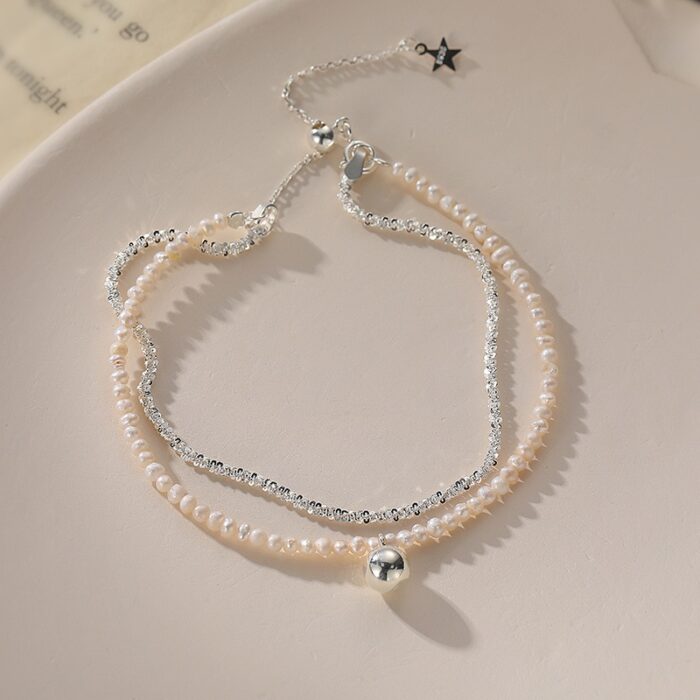 Fashion New Gypsophila Pearl Jewelry Double Layer Bracelet Women Fine Jewelry For Wedding Party Gift – Bild 4