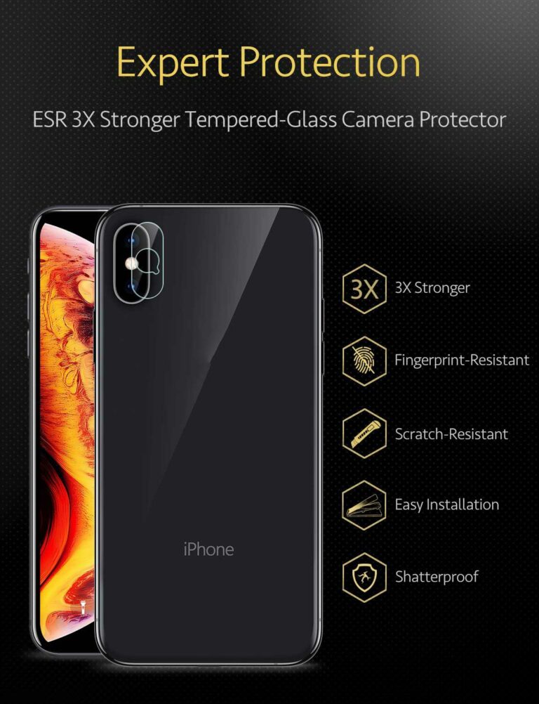ESR 2pcs/lot Camera Lens Tempered Glass Screen Protector for iPhone X Xs Xs Max Full Cover Clear Back Camera Len Protective Film – Bild 5