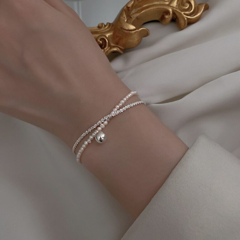 Fashion New Gypsophila Pearl Jewelry Double Layer Bracelet Women Fine Jewelry For Wedding Party Gift – Bild 3