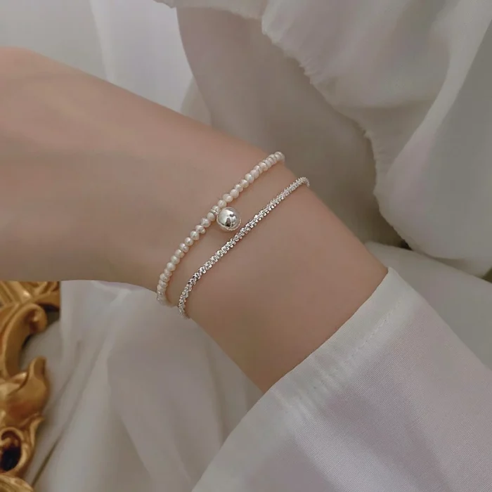 H6011f3b8aaee4782a14331a35d098b3bE.jpg Fashion New Gypsophila Pearl Jewelry Double Layer Bracelet Women Fine Jewelry For Wedding Party Gift – Bild 1