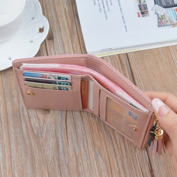 Cute Pink Wallets Pocket Purse Geometric Women Card Holder Female Fashion Patchwork Wallet Lady Short Coin Burse Money Bag – Bild 4
