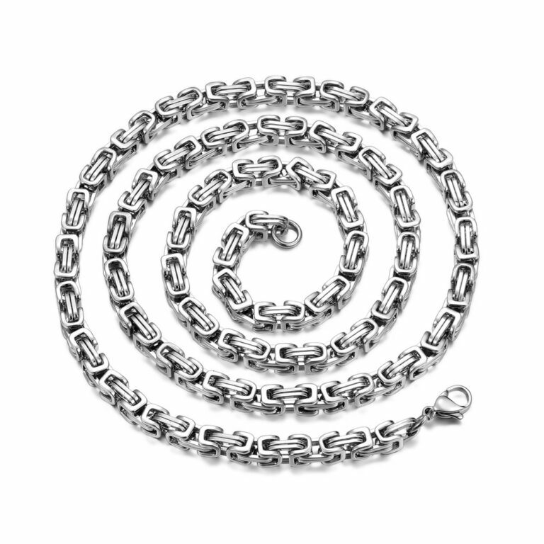 Breite 5MM 316L Stahl Königs Kette Halskette Edelstahl Schmuck Länge 70CM – Bild 2