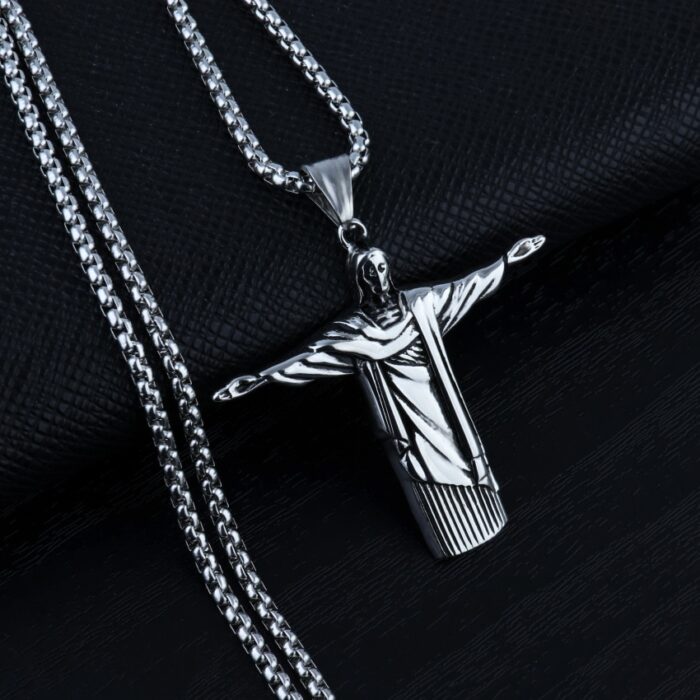 Jesus Kreuz Anhänger Kette Halskette 60cm SIlber – Bild 5