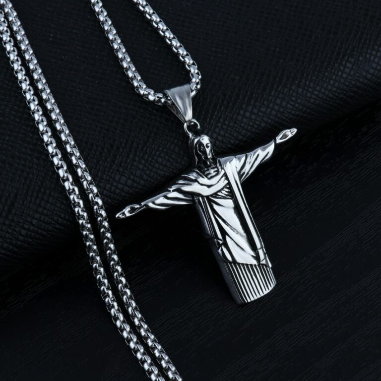 Jesus Kreuz Anhänger Kette Halskette 60cm SIlber – Bild 5