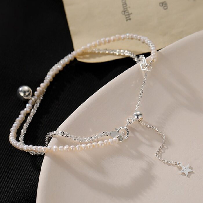 Fashion New Gypsophila Pearl Jewelry Double Layer Bracelet Women Fine Jewelry For Wedding Party Gift – Bild 5