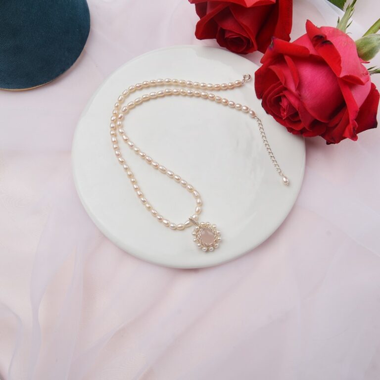 ASHIQI Real Freshwater pearl Natural agate Necklace Pendant 925 silver Handmade design Vintage jewelry – Bild 4