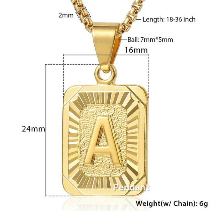 Gold Color Letter A-Z J K Choker For Women Men Collars Friends Jewelry Clavicle Chain – Bild 2