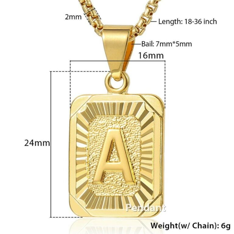 Gold Color Letter A-Z J K Choker For Women Men Collars Friends Jewelry Clavicle Chain – Bild 2