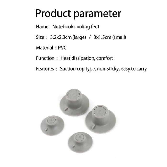 Laptop Kühl Füße Wärmereduktion Beinset Kühler Ständer Halter Notebook Zubehör – Bild 6