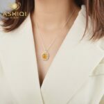 ASHIQI Real Freshwater pearl Natural agate Necklace Pendant 925 silver Handmade design Vintage jewelry – Bild 3