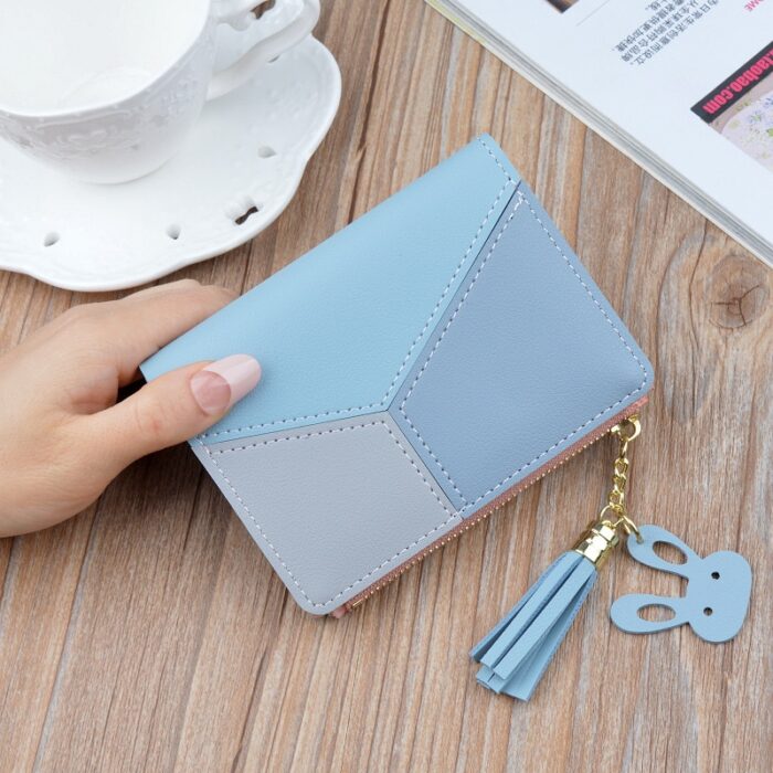 Cute Pink Wallets Pocket Purse Geometric Women Card Holder Female Fashion Patchwork Wallet Lady Short Coin Burse Money Bag – Bild 5
