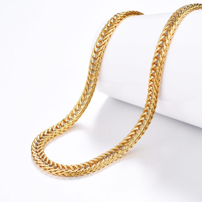 U7 Chain Necklace Men Gift Two Tone Gold Color Collier Vintage Trendy Rapper Long Necklace Mens Jewellery N437 – Bild 5