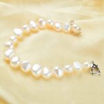 ASHIQI Real White Natural Baroque pearl Jewelry Sets Real Freshwater pearl Necklace Bracelet for women – Bild 4