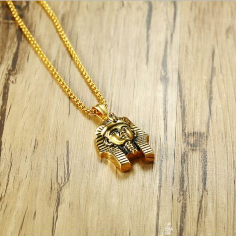 HTB1co.5M3HqK1RjSZJnq6zNLpXaT.jpg Ägyptische Pharao Anhänger Halskette Männer Frauen Gold Kette Schmuck Ägypten – Bild 3