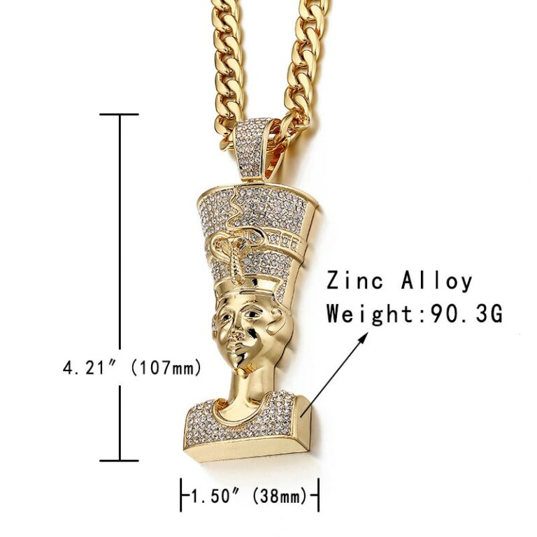 HTB1yrW1CpOWBuNjy0Fiq6xFxVXac.jpg Ägyptischer Anhänger + 70cm Halskette Gold Kette Cuban Link Iced – Bild 2