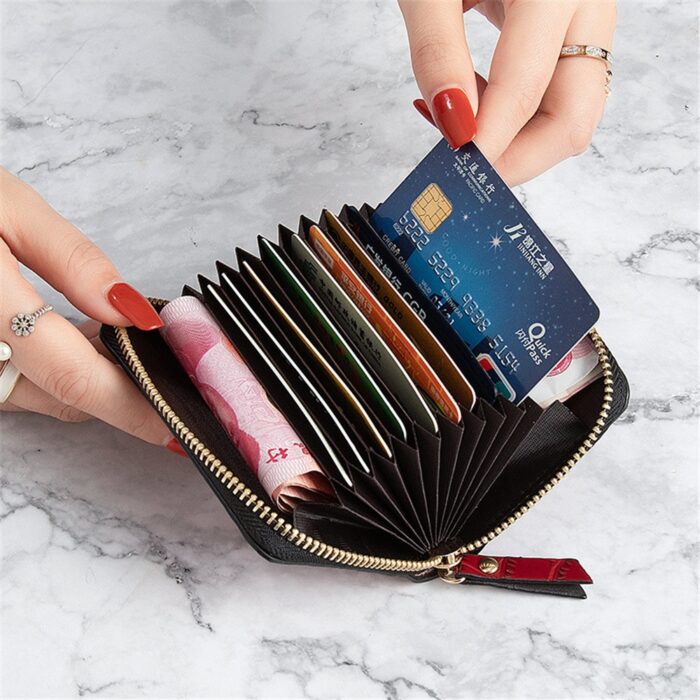 Business Card Holder Men Credit Card Wallet Bag Women Zipper Credit/id/bank Card Holder Case Coin Purse – Bild 3