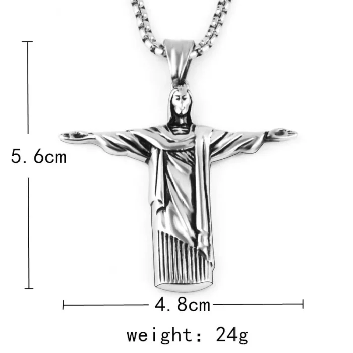 Jesus Kreuz Anhänger Kette Halskette 60cm SIlber – Bild 2