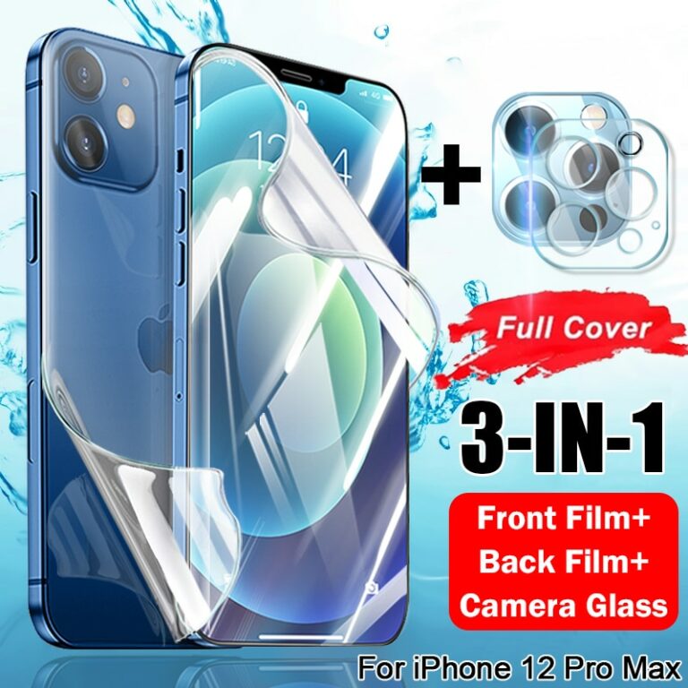 3 in 1 Hydrogel Film Screen Protector For iPhone 11 12 13 Pro Max X XR XS Max 7 8 Plus 12 Mini SE2020 Camera Lens Tempered Glass – Bild 1