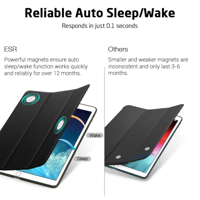 ESR Smart Case for iPad 7th Generation 2019 Back Cover Flexible TPU Magnetic Back Case for iPad 7 2019 10.2" Folio Stand Capa – Bild 4