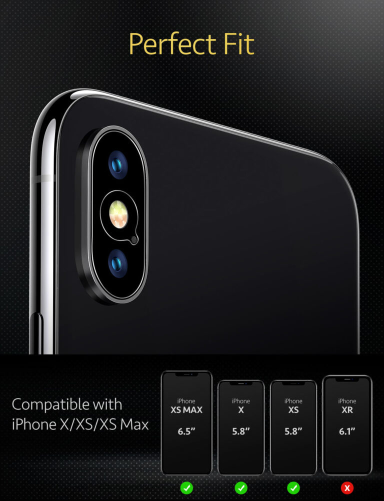 ESR 2pcs/lot Camera Lens Tempered Glass Screen Protector for iPhone X Xs Xs Max Full Cover Clear Back Camera Len Protective Film – Bild 4