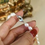 ASHIQI Real white natural freshwater pearl necklace  , 40 cm/45 cm pearl jewelry for women gift – Bild 6
