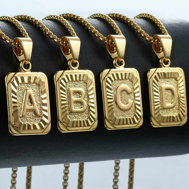 Gold Color Letter A-Z J K Choker For Women Men Collars Friends Jewelry Clavicle Chain – Bild 6