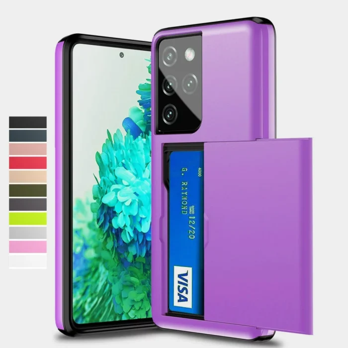 Heacb6077f0b840caa7471b1e7d298a4cp.jpg Slide Card Slots Holder Case For Samsung Galaxy S21 S30 S20 FE Note 20 Ultra 10 9 8 S10 5G S9 S8 Plus S10E S21+ Case Cover Funda – Bild 1