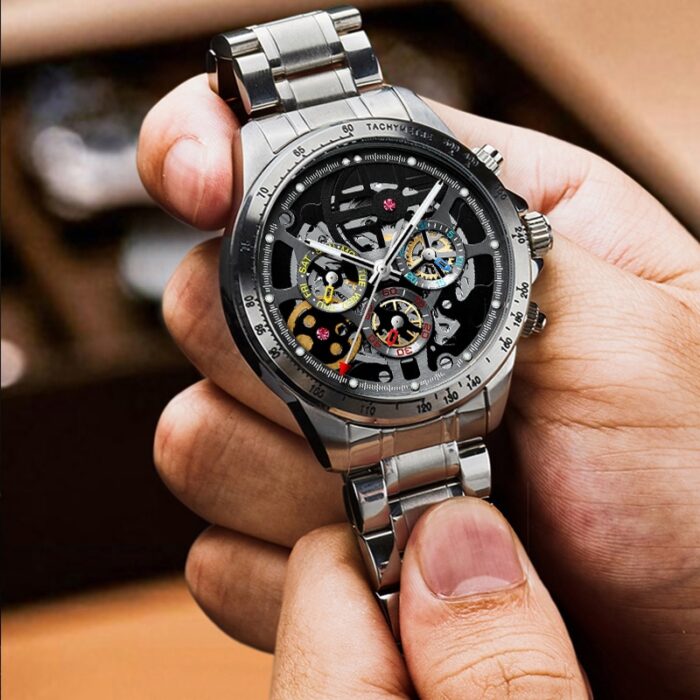 Skeleton Waterproof Top Brand Luxury Mechanical Wrist Watches For Men – Bild 4