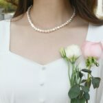 ASHIQI Natural Freshwater Pearl Baroque 925 Sterling Silver Necklace Button Jewelry for Women – Bild 3