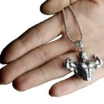 Bodybuilding Arm Muscle Man Statue Pendant Men's Sports Fitness Necklace Men's Necklace Sliding Pendant Accessories Jewelry – Bild 3