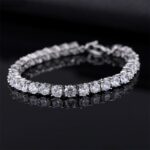 Luxury 4mm Cubic Zirconia Tennis Bracelets Iced Chain Crystal Wedding Bracelet For Women Men Gold Silver Bracelet Jewelry