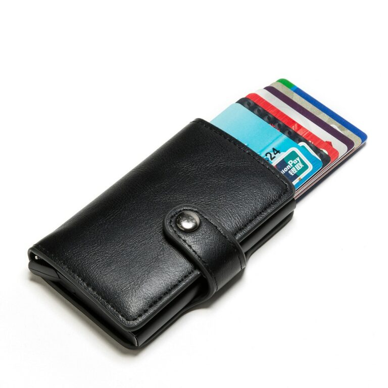 Vintage Men Cardholder Wallet Credit Card Holder Automatic Male Metal Aluminum Alloy ID Card Case – Bild 5
