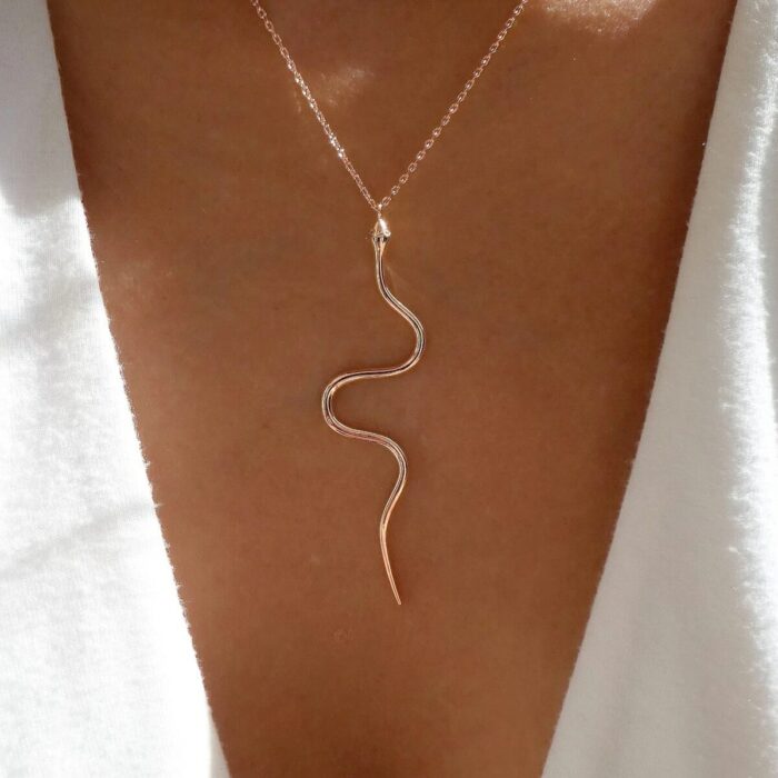 Design Classic Animal Snake Necklace for Women Gold Color Pendant Necklace Trendy Female Birthday Jewelry Bijoux – Bild 5