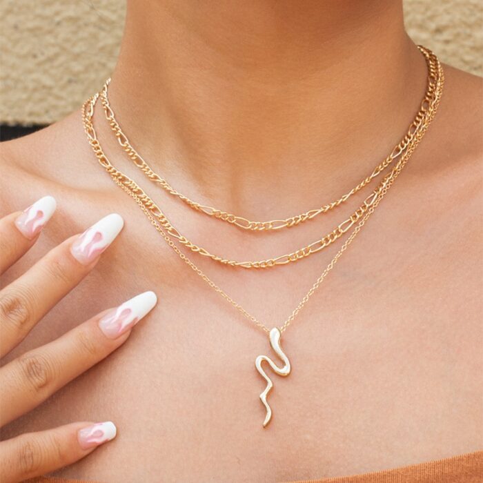 Design Classic Animal Snake Necklace for Women Gold Color Pendant Necklace Trendy Female Birthday Jewelry Bijoux – Bild 3