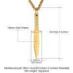 Starlord Dolch/Schwert Halskette Anhänger Edelstahl/Gold Farbe Seil Kette Für Männer Waffen Hiphop Biker Schmuck GP2468 – Bild 3