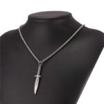 Starlord Dolch/Schwert Halskette Anhänger Edelstahl/Gold Farbe Seil Kette Für Männer Waffen Hiphop Biker Schmuck GP2468 – Bild 6