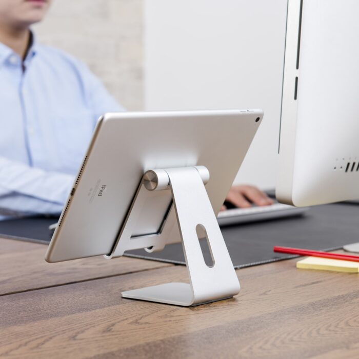 Verstellbarer Aluminium Tablet-Ständer, Multiwinkel-Halterung für iPad Tab Kindle Nintendo Switch (bis 12,9") – Bild 2