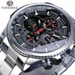 Herren Uhr Wasserdicht Mechanische Armbanduhr Edelstahl Band Uhr Datum Anzeige