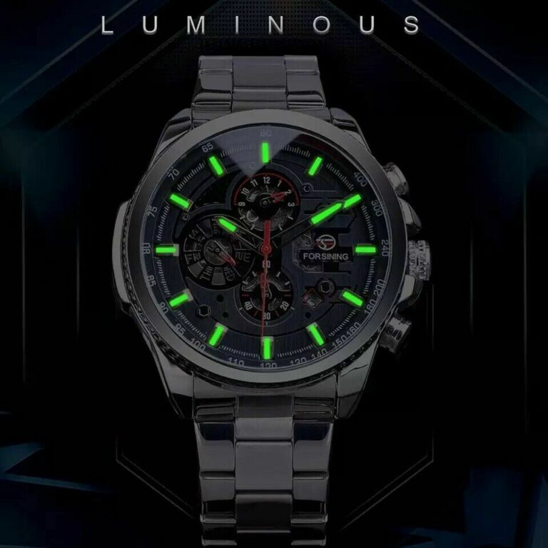 Herren Uhr Wasserdicht Mechanische Armbanduhr Edelstahl Band Uhr Datum Anzeige – Bild 5