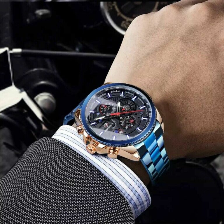 Herren Uhr Wasserdicht Mechanische Armbanduhr Edelstahl Band Uhr Datum Anzeige – Bild 5