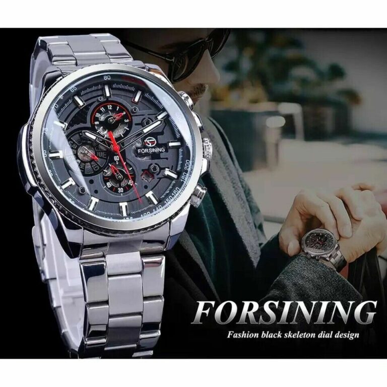 Herren Uhr Wasserdicht Mechanische Armbanduhr Edelstahl Band Uhr Datum Anzeige – Bild 3