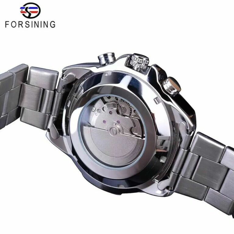 Herren Uhr Wasserdicht Mechanische Armbanduhr Edelstahl Band Uhr Datum Anzeige – Bild 4