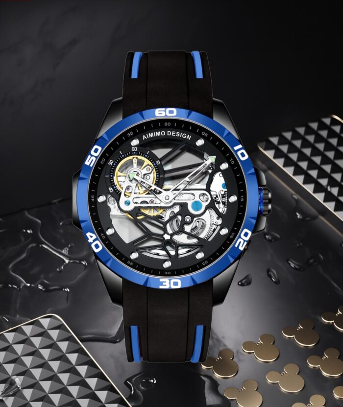 Mechanische Uhren Männer Leuchtende Steampunk Armbanduhr Vintage Fassform Automatikuhr Wasserdicht 30 M – Bild 5