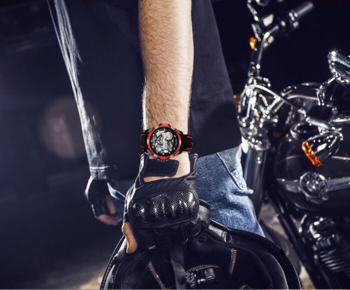 Mechanische Uhren Männer Leuchtende Steampunk Armbanduhr Vintage Fassform Automatikuhr Wasserdicht 30 M – Bild 2