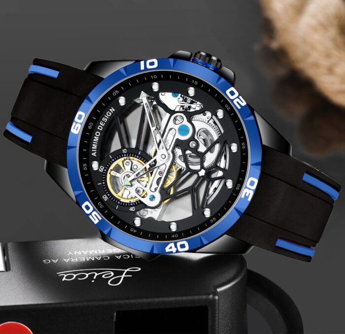 Mechanische Uhren Männer Leuchtende Steampunk Armbanduhr Vintage Fassform Automatikuhr Wasserdicht 30 M – Bild 3