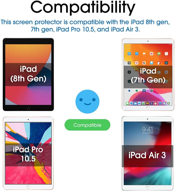 Tempered Glass Screen Protector Cover for Apple IPad 2020 8th 10.2 Inch Tempered Film HD 2Pcs – Bild 6